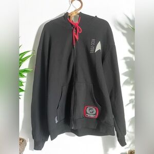 Heroes & Villains Black Star Trek USS Enterprise NCC-1701 Federation Zip Up (L)